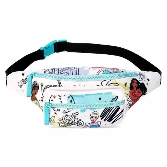 Disney Princess Fanny Pack Moana Cinderella Tiana Ariel NWOT - Picture 1 of 5